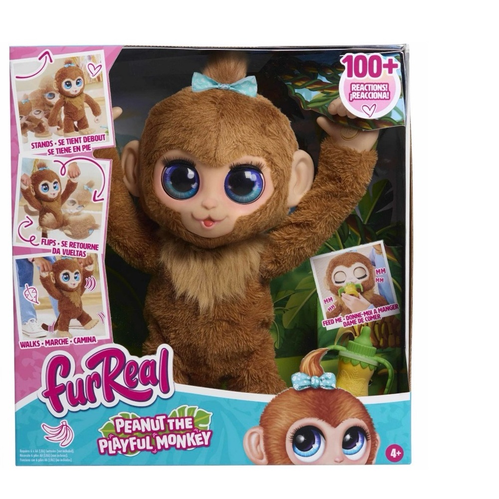 FUR REAL Peanut the Playful Monkey Interactive Toy. Realistic 15 inch . NEW